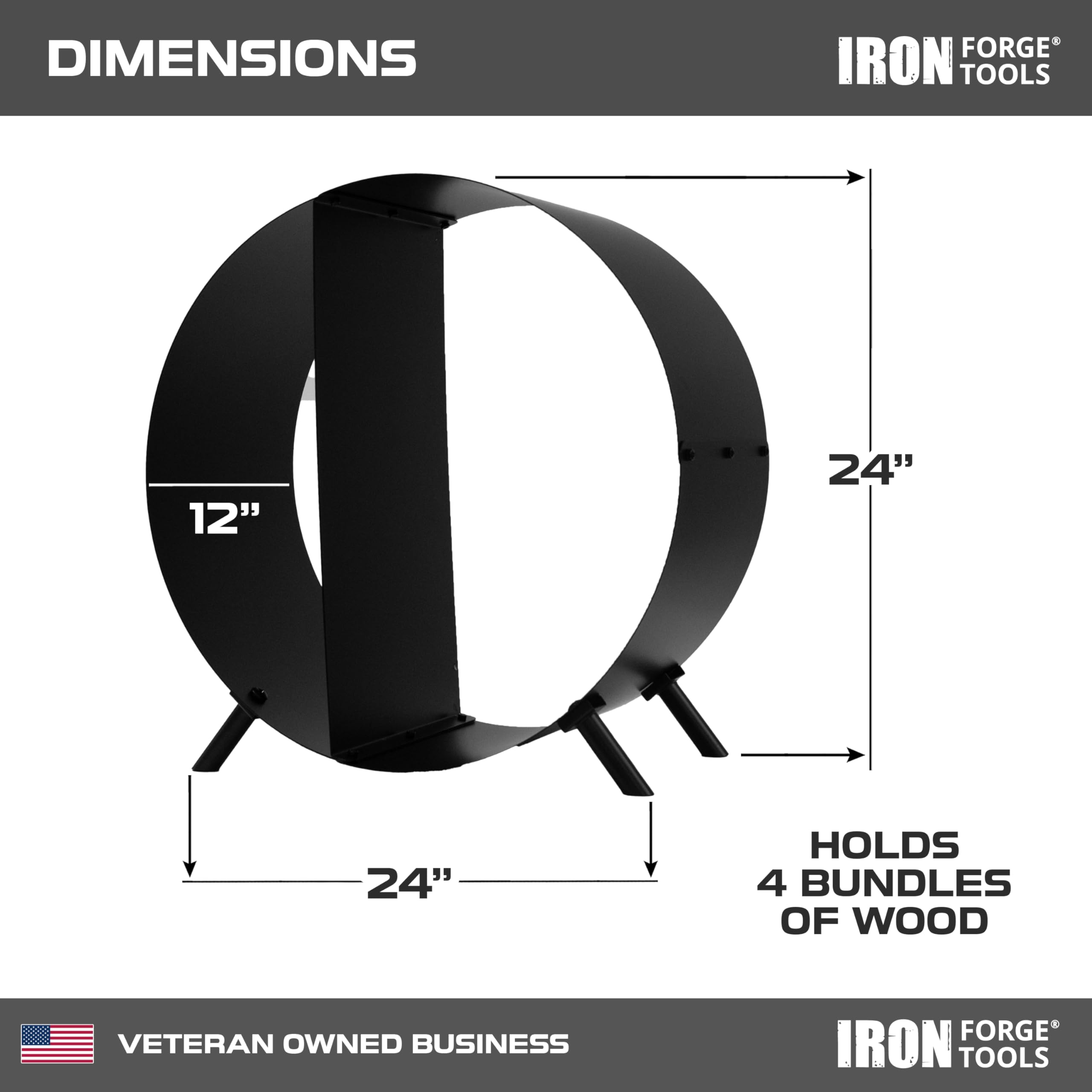 Amazon.com: Iron Forge Tools Firewood Rack Outdoor Indoor Fire